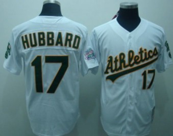 Oakland Athletics #17 Hubbard White Throwback Jersey 