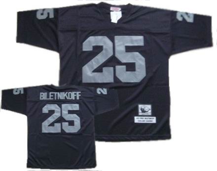 Oakland Raiders #25 Biletnikoff Black Throwback Jersey 