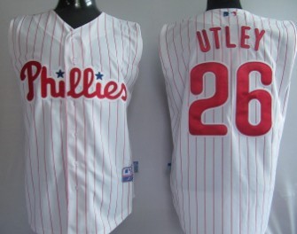 Philadelphia Phillies #26 Chase Utley White Vest Jersey 