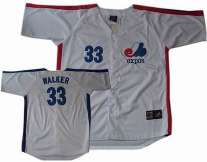 Montreal Expos #33 Larry Walker White Throwback Jersey 