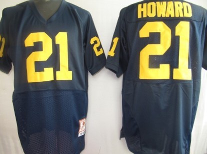 Michigan Wolverines #21 Howard Navy Blue Jersey 