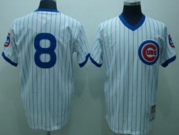 Chicago Cubs #8 Andre Dawson White Throwback Jersey