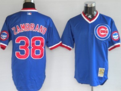 Chicago Cubs #38 Carlos Zambrano Blue Throwback Jersey 
