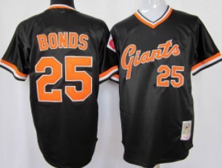 San Francisco Giants #25 Barry Bonds Black Throwback Jersey 