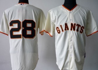 San Francisco Giants #28 Buster Posey Cream Jersey
