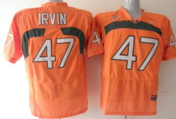 Miami Hurricanes #47 Irvin Orange Jersey 