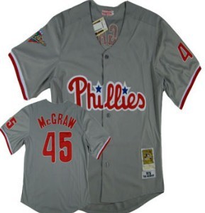 Philadelphia Phillies #45 McGraw Gray Throwback Jersey