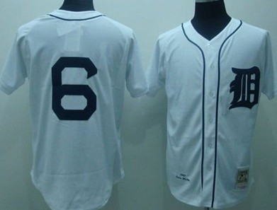 Detroit Tigers #6 Al Kaline White Throwback Jersey