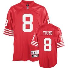 San Francisco 49ers #8 Steve Young Red Throwback Jersey 