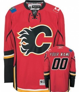 Calgary Flames Mens Customized Red Jersey
