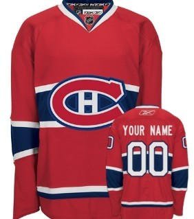 Montreal Canadiens Mens Customized Red CH Jersey 