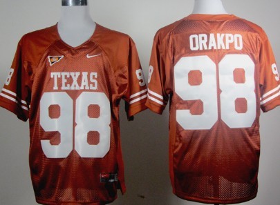 Texas Longhorns #98 Brian Orakpo Orange Jersey