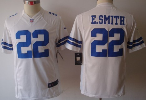 Nike Dallas Cowboys #22 Emmitt Smith White Limited Kids Jersey 