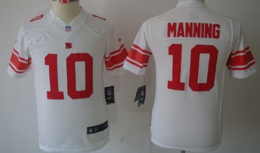 Nike New York Giants #10 Eli Manning White Limited Kids Jersey 