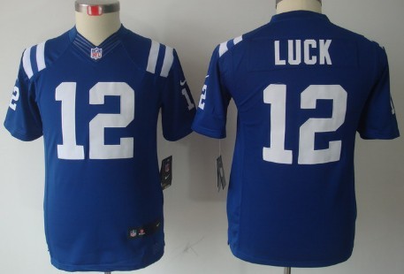 Nike Indianapolis Colts #12 Andrew Luck Blue Limited Kids Jersey 