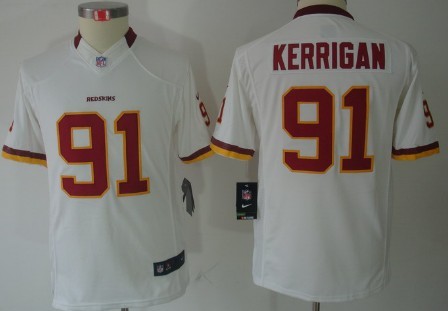 Nike Washington Redskins #91 Ryan Kerrigan White Limited Kids Jersey 