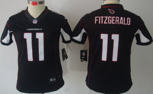 Nike Arizona Cardinals #11 Larry Fitzgerald Black Limited Womens Jersey 