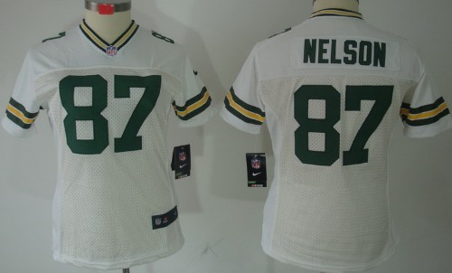 Nike Green Bay Packers #87 Jordy Nelson White Limited Womens Jersey 