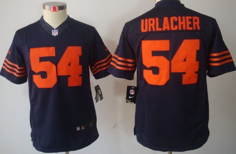 Nike Chicago Bears #54 Brian Urlacher Blue With Orange Limited Kids Jersey 