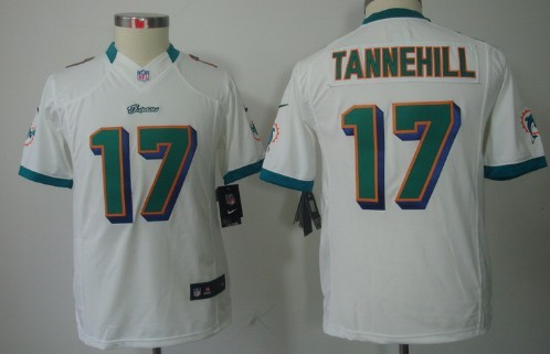 Nike Miami Dolphins #17 Ryan Tannehill White Limited Kids Jersey