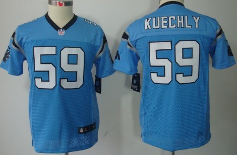 Nike Carolina Panthers #59 Luke Kuechly Light Blue Limited Kids Jersey