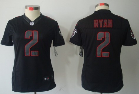 Nike Atlanta Falcons #2 Matt Ryan Black Impact Limited Womens Jersey 