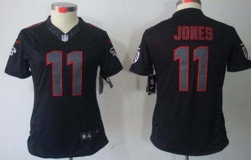 Nike Atlanta Falcons #11 Julio Jones Black Impact Limited Womens Jersey 