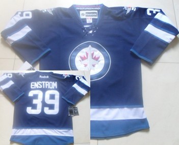 Winnipeg Jets #39 Tobias Enstrom Navy Blue Jersey