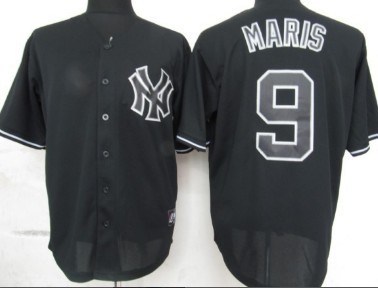 New York Yankees #9 Roger Maris 2012 Black Fashion Jersey 