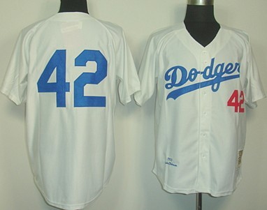 Los Angeles Dodgers #42 Jackie Robinson White Throwback Jersey 