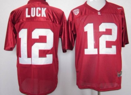 Standford Cardinals #12 Andrew Luck Red Jersey