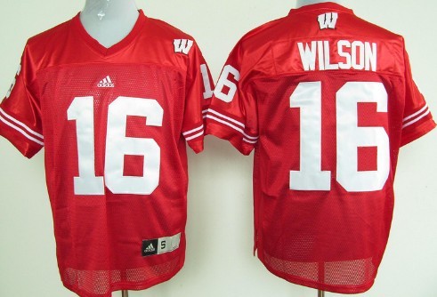 Wisconsin Badgers #16 Russell Wilson Red Jersey 