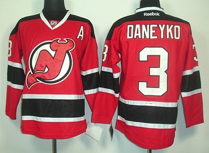 New Jersey Devils #3 Ken Daneyko Red With Black Jersey 