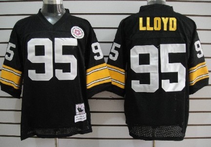Pittsburgh Steelers #95 Greg Lloyd Black Throwback Jersey