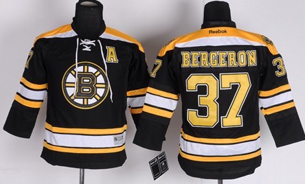 Boston Bruins #37 Patrice Bergeron Black Kids Jersey 