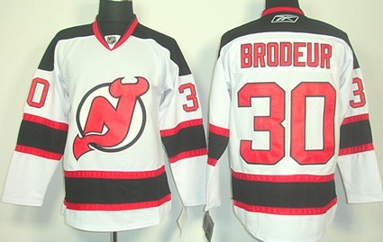 New Jersey Devils #30 Martin Brodeur White Kids Jersey