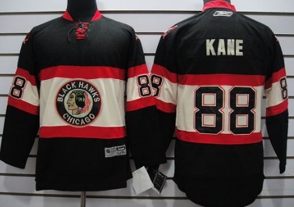 Chicago Blackhawks #88 Patrick Kane Black Third Kids Jersey