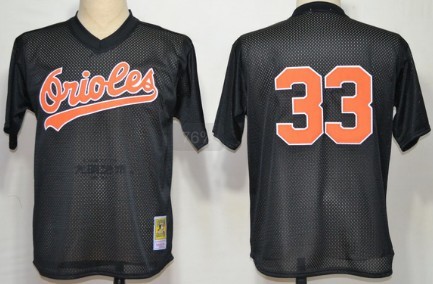 Baltimore Orioles #33 Eddie Murray Mesh Batting Practice Black Throwback Jersey 
