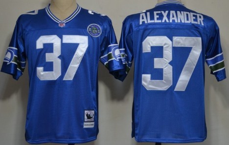 Seattle Seahawks #37 Shaun Alexander Blue Throwback Jersey