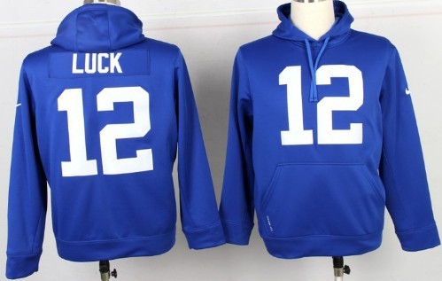 Nike Indianapolis Colts #12 Andrew Luck Blue Hoodie
