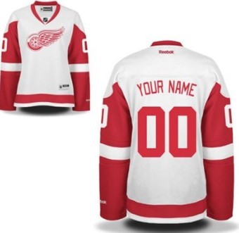 Women Detroit Red Wings Customized White Jersey 