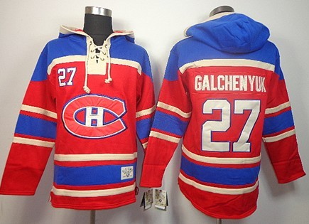 Old Time Hockey Montreal Canadiens #27 Alex Galchenyuk Red Hoodie