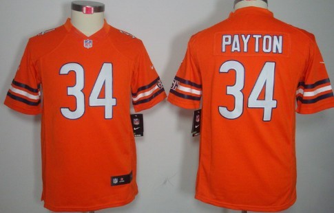 Nike Chicago Bears #34 Walter Payton Orange Limited Kids Jersey 