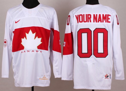 2014 Olympics Canada Mens Customized Youths White Jersey 