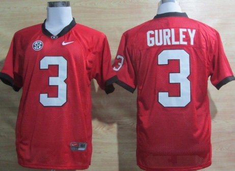 Georgia Bulldogs #3 Todd Gurley Red Jersey 