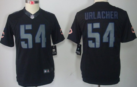 Nike Chicago Bears #54 Brian Urlacher Black Impact Limited Kids Jersey 