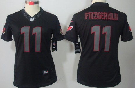Nike Arizona Cardinals #11 Larry Fitzgerald Black Impact Limited Womens Jersey 