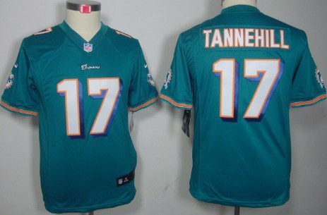 Nike Miami Dolphins #17 Ryan Tannehill Green Limited Kids Jersey 