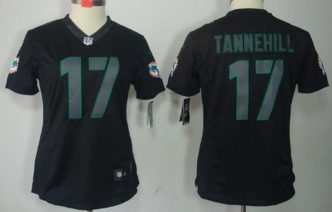 Nike Miami Dolphins #17 Ryan Tannehill Black Impact Limited Womens Jersey 