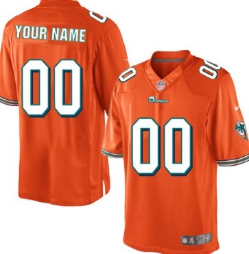 Men's Nike Miami Dolphins Customized Orange Limited Jersey